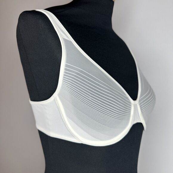 Vintage Warners Pure Electricity Bra 34C White Sheer Underwire Bra Unlined Sexy - Picture 6 of 10